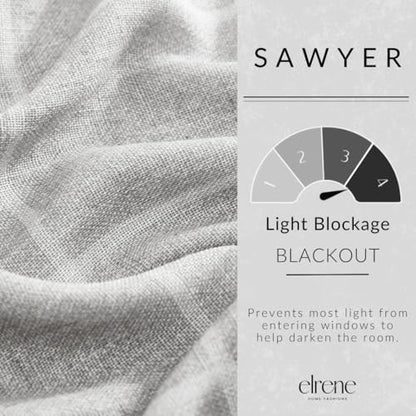 Threadmade Sawyer Window Panel, Gray - 52" W x 95" L - color: Grey, size: 52"W x 95"L (Pack of 1)