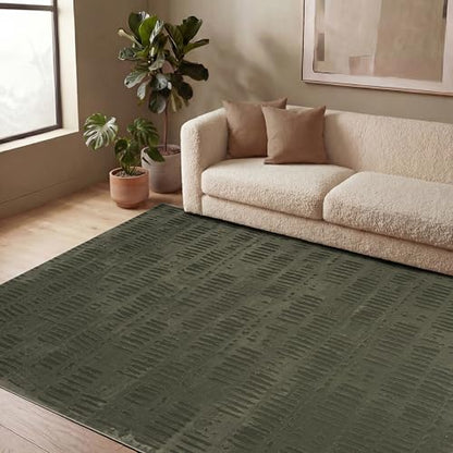 Revival Rugs Shell 8'x10' Area Rugs - Washable, Medium Pile, Green - color: Green, size: 7'10" x 10' (Rectangular)