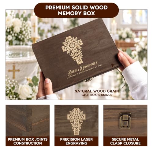 Personalized Baptism Keepsake Box, Christening & First Communion Gift - style: 14. Baptism Designs 2