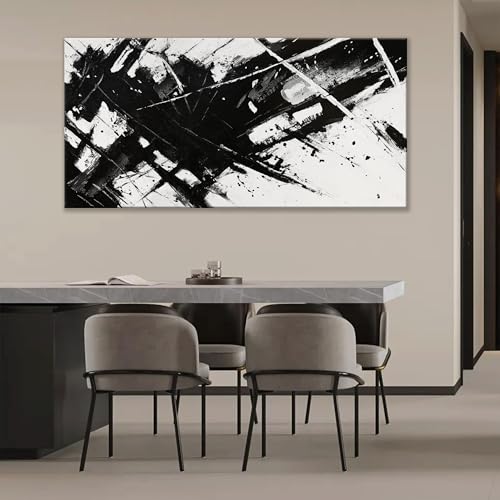 TAIJXAGSG Large Abstract Wall Art For Living Room Abstract art 29" X 58" - color: black, size: 58"L x 29"W