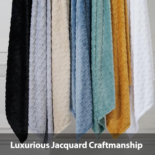 Velvet Plush Jacquard Tile Throw Blanket for Couch - Buttery Soft, Cozy Throw, for Women (Aqua, 50" x 60") - color: Aqua