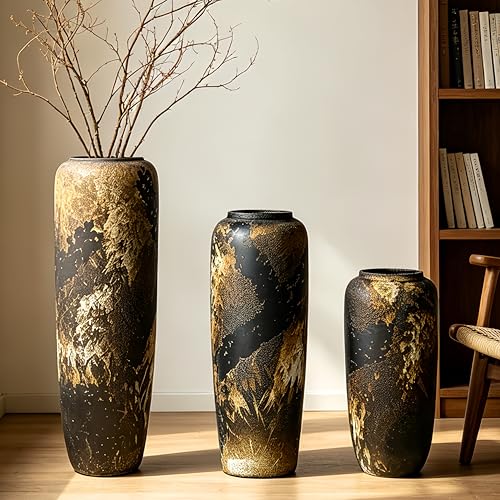 Rustic Ceramic Floor Vase, 15.7 Inch, Clay Farmhouse Decor - size: 15.7 Inch
