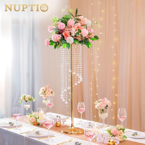 NUPTIO Tall Centerpiece for Table, Gold, 35.4", 2 Pcs - color: Gold, size: 2 Pcs 35.4 in