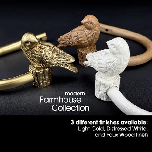 Curtain Drapery Holdbacks with Resin Bird, Wall Mount Drapery Hooks Holders, Set of 2, White, Suitable for Drywall - color: White