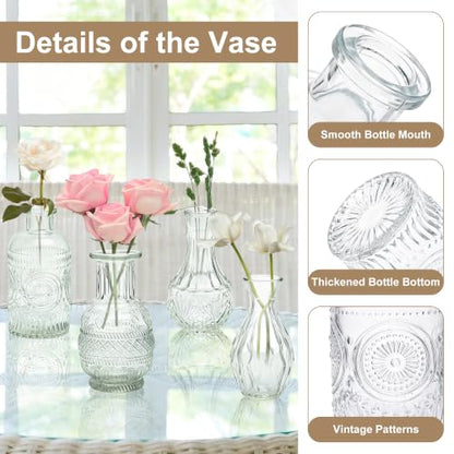 KJHL Glass Bud Vases Set of 12, Small Flower Vases for Wedding Centerpiece - size: 12 Pcs