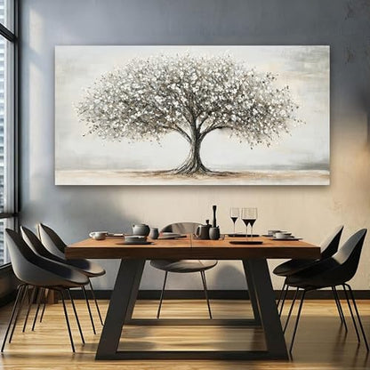 Large Canvas Tree of Life Wall Art Modern Black and White Wall Art 29"X58" - color: TB-Z, size: 58"L x 29"W