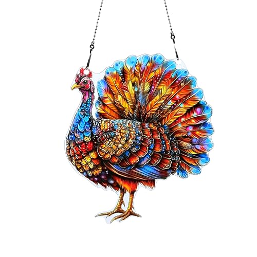 Thanksgiving Turkey Ornaments Colorful Window Hanging Decorations Home Wall Decor for Indoor Outdoor - color: Thanksgiving Turkey