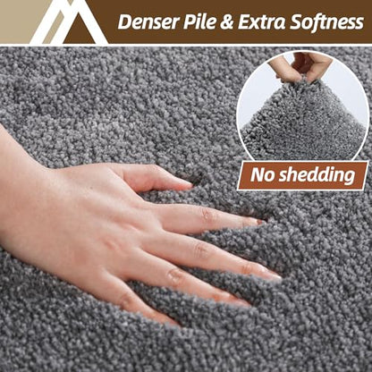 COSYHOMEER Extra Thick Bath Rug for Bathroom NonSlip BathMat 16x24Dark Grey - color: Dark Grey, size: 1'4" X 2' (Rectangular)