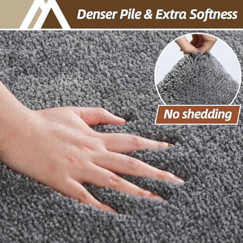COSYHOMEER Extra Thick Bath Rug for Bathroom NonSlip BathMat 20x32Dark Grey - color: Dark Grey, size: 1'8" X 2'8" (Rectangular)