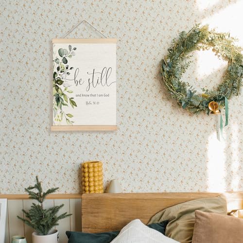 Supwhd Christian Wall Decor for Bedroom Living Room Office, Be Still and Know That I am God PSALM 46 Christian Wall Art Framed, 12x16 - color: Green, size: 16"L x 12"W