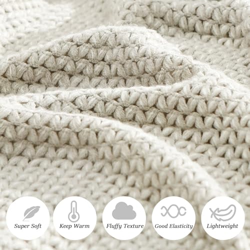 Blagic Wheat Textured Knit Throw Blanket for Couch,Grey and White,60"x80" - color: F-grey & White, size: 60 × 80 in