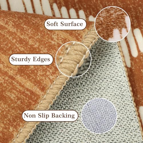 Brown Boho Hallway Runner Rugs 2x10ft Non Slip Washable for Kitchen - color: Brown, size: 2' x 10' (Rectangular)