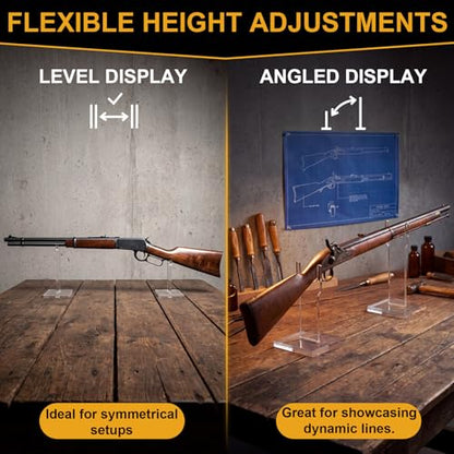 Acrylic Fake Gun Display Stands - size: 6 Inch 8 Inch, style: Wide Top