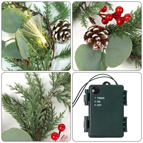 DR.DUDU 6FT Christmas Garland with Lights Mantel Decorations - size: 6FT