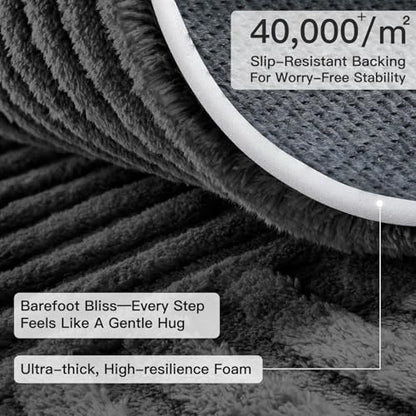 Sour Lemon 5x7 Area Rugs for Living Room Bedroom, Grey Rug Large Carpet - color: Dark Grey, size: 5' x 7' (Rectangular)