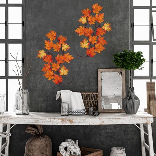 ShxTrade 2 Pcs Metal Tree Leaf Wall Decor, Maple Leaves Wall Sculpture - color: Style 1