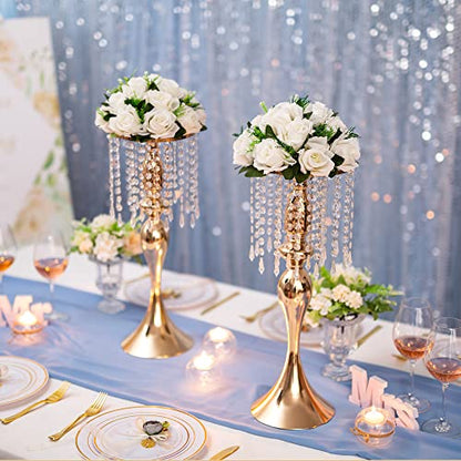 Flower Centerpieces for Wedding Tables: White, 2 Packs - color: Pure White