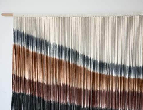 Macrame Wall Hanging Boho Wall Decor Large-Scale Tie-Dye Tapestry 57"W*35"L - color: Coffee