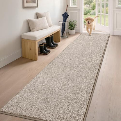 PURRUGS Hallway Runner Rug, 24" x 84", Taupe - color: Taupe, size: 24" X 84"