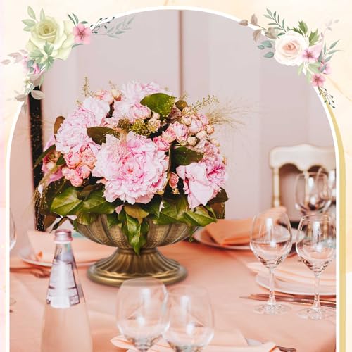 2 Pcs Metal Compote Vase, Floral Centerpiece Bowls, Gold Bronze - color: Gold Bronze