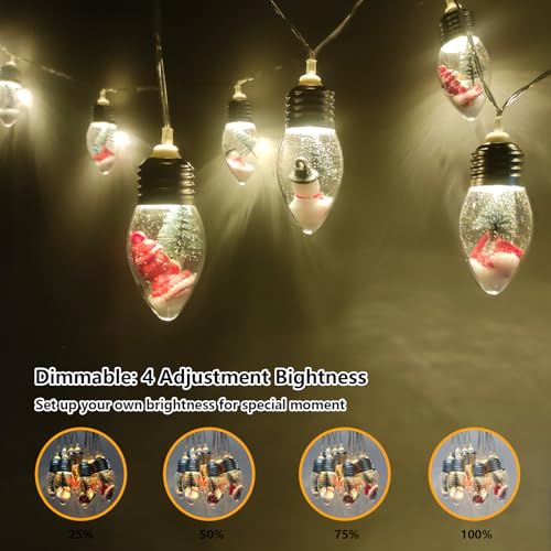 Christmas Lights 6.8Ft LED Christmas Tree Snow Globe Light 10 Shatterproof Edison Bulbs Battery Operated Light with Remote Timer, String Lights Indoor for Bedroom Porch Garden Party Xmas Decor - size: Christmas Lights with Tree