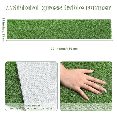 13x72 in Synthetic Artificial Grass Table Runner, Faux Turf Table Decor - size: L:13 x 72 Inches