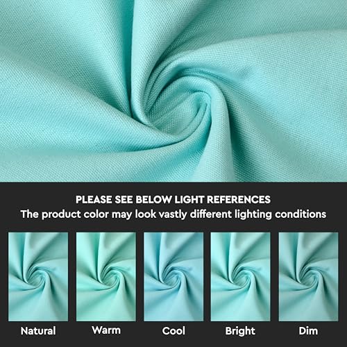Encasa XO Table Runner, Cotton Canvas Dining Runner 13"x72" - color: Egg Blue, size: 13x72 in