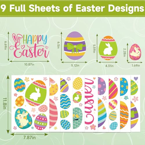 Easter Window Clings Easter Decorations for Home Spring Decor Eggs Stickers - color: Easter