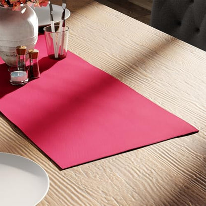 Encasa XO Table Runner, Cotton Canvas Dining Runner 13"x36" - color: Hot Pink, size: 13x36 in