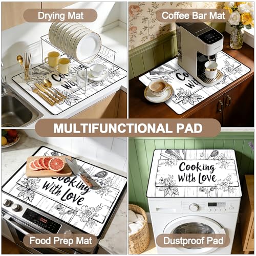 Stove Top Cover for Electric Stoves: All-in-One Heat-Resistant Protector Mat, Non-Slip Kitchen Counter Mat Cooking Design 28''x20'' - color: CH1515
