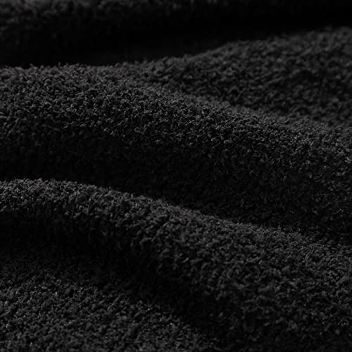 bearberry Knit Throw Blanket 53x71 Black Super Soft Plush for Couch - color: Black, size: Throw XL(53″x71″)