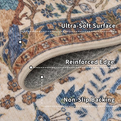 6ft Round Rug Circular Animal Print Area Rug Low Pile Indoor Rug - color: Beige, size: 6' (Round)