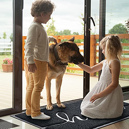 Door Mat Welcome Mat Floor Mat for Entryway, Patio, High Traffic Areas - color: Black-hello, size: 2'0" x 3'0" (Rectangular)