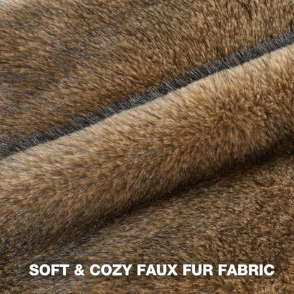 FUTEI Pack of 2 Faux Raccoon Fur Throw Pillow Covers 45 x 45 cm, Tawny - color: Tawny