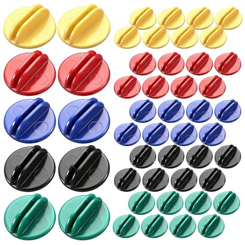 Yinkin 50 Pcs Mini Plastic Card Stands 1 Inch Round Base Clips,Multicolor - style: Multicolor
