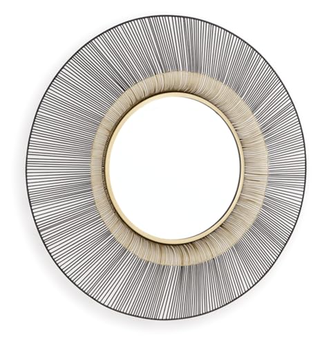 Signature Design by Ashley Dallmen Contemporary Accent Mirror with Thick Frame, Black & Gold