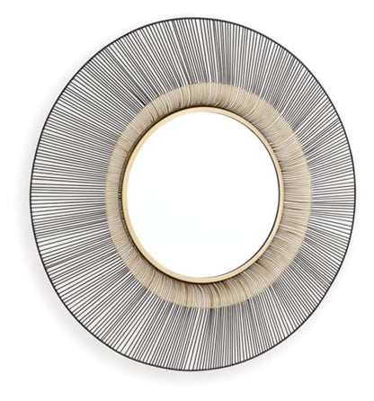 Signature Design by Ashley Dallmen Contemporary Accent Mirror with Thick Frame, Black & Gold