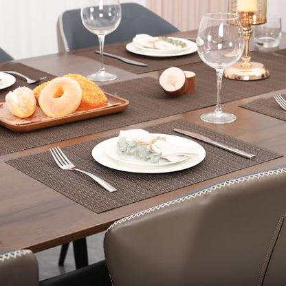 Myir JUN Placemats Set of 6 Kitchen and Dining Table Placemats - color: Coffee, size: Set of 6