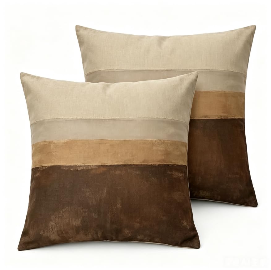 Linen Throw Pillow Covers Set of 2, 18x18in Stripe - color: A20001, size: 18" x 18" (Pack of 2)
