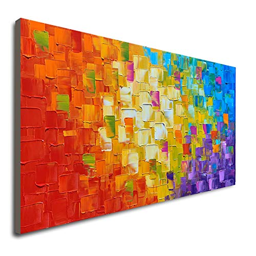 Seekland Art Hand Painted Texture Large Oil Painting on Canvas Modern Abstract Huge Wall Art for Living Room Decor Contemporary Artwork Framed Ready to Hang (Framed 60 * 30 inch) - size: 60"L x 30"W