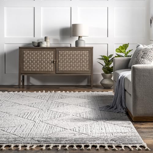 Nuloom Kerry Light Grey, 10' x 14', Geometric, Soft and Cozy, High Traffic, Stain Resistant, Easy Clean, Durable Area Rug for Bedroom, Living Room, Dining Space, Den, Foyer, Entryway - color: Kerry Light Grey, size: 10' x 14' (Rectangular)
