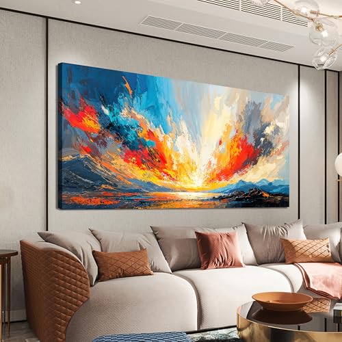 Canvas Wall Art Decor Wall Pictures for Living Room Canvas Art Wall Decor Coastal Landscape Wall Art Decorations Artwork for Walls Modern Colorful Wall Art Prints Bedroom Office Wall Art Decor 20" X 40" - color: QLS-01F, size: 40"L x 20"W