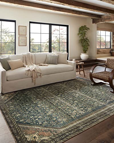 Loloi Magnolia Home Banks Denim/Clay 2'-3" x 3'-9" Accent Rug - color: Denim / Clay, size: 2'3" x 3'9" (Rectangular)