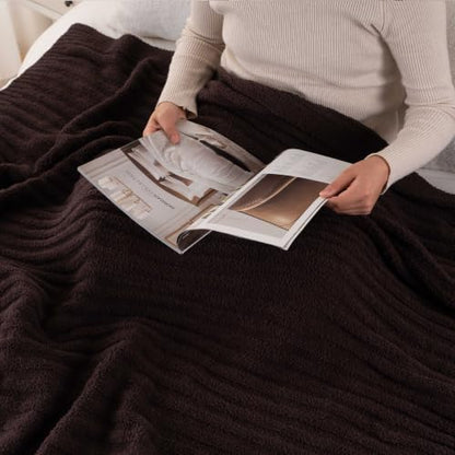 Battilo Brown Throw Blanket for Couch, Soft Chenille Throw Blanket, 60"x80" - color: Brown, size: 60"x80"