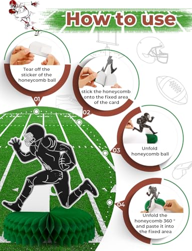 10Pcs Football Party Decorations, Football Centerpieces for Table - style: Football Party