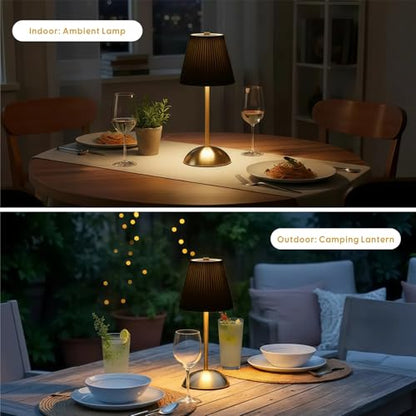 2-Pack Cordless Table Lamps Rechargeable, Battery Mini LED Lamps - color: Black