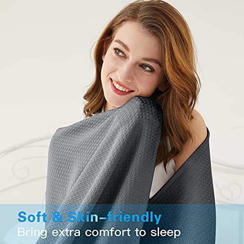 AmyHomie Cooling Blanket 79"x91", 100% Rayon Derived from Bamboo - color: Dark Gray, size: 79" x 91"