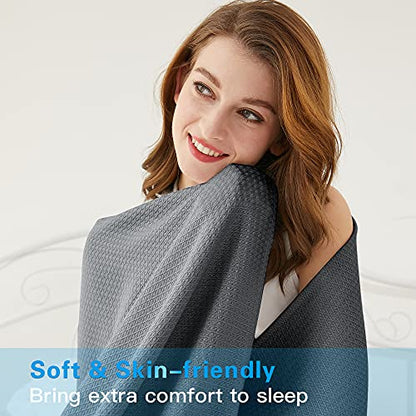 AmyHomie Cooling Blanket 79"x91", 100% Rayon Derived from Bamboo - color: Dark Gray, size: 79" x 91"