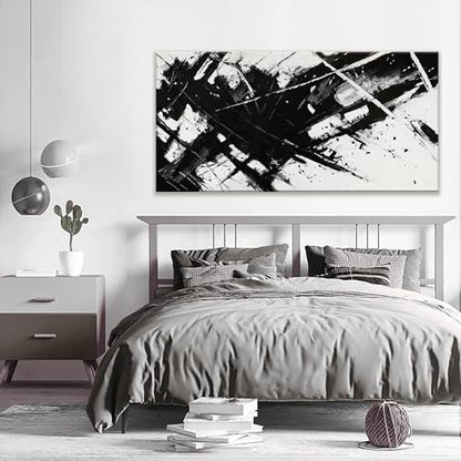 TAIJXAGSG Large Abstract Wall Art For Living Room Abstract art 29" X 58" - color: black, size: 58"L x 29"W