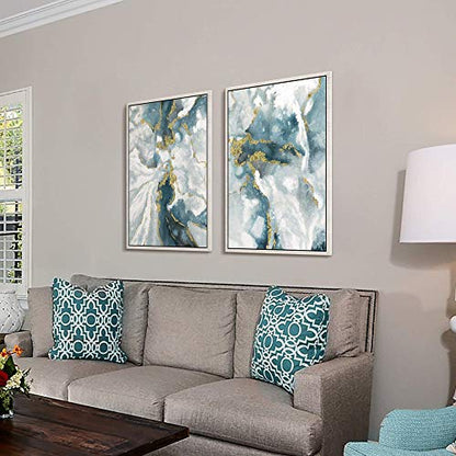 Abstract Wall Art Canvas Framed: Abstract Artwork Picture Painting for Living Room Office (24''W x 36''H x 2 PCS, Multiple Sizes) - size: 24"x36"x2 Panels (Framed)